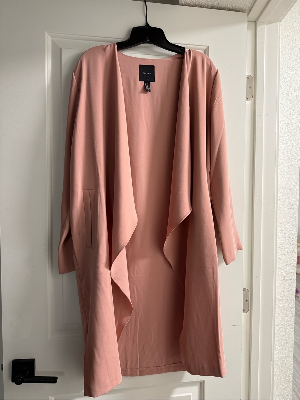 Forever 21 Dusty Rose Open Front Drape Coat